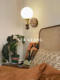 Retro American-Style All-Copper Wall Lamp for Living Room Tv Background Wall, Bedroom Bedside Lamp, French Mid-Century Style Corridor Light