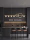 Light Luxury All-Copper Restaurant Crystal Chandelier, Modern Minimalist Creative Personality Bar Counter Dining Room Table Long Designer Lamp