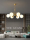 Simple Modern All-Copper Living Room Chandelier, Creative and Unique Dining Room Glass Lighting, Nordic Designer Bedroom Study Lamp