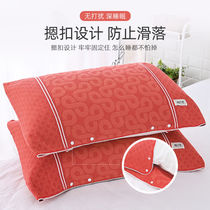 Magic pillowcase pillowcase pure cotton pair non-slip pillow towel full cotton Chinese adult one male and female couple gauze single