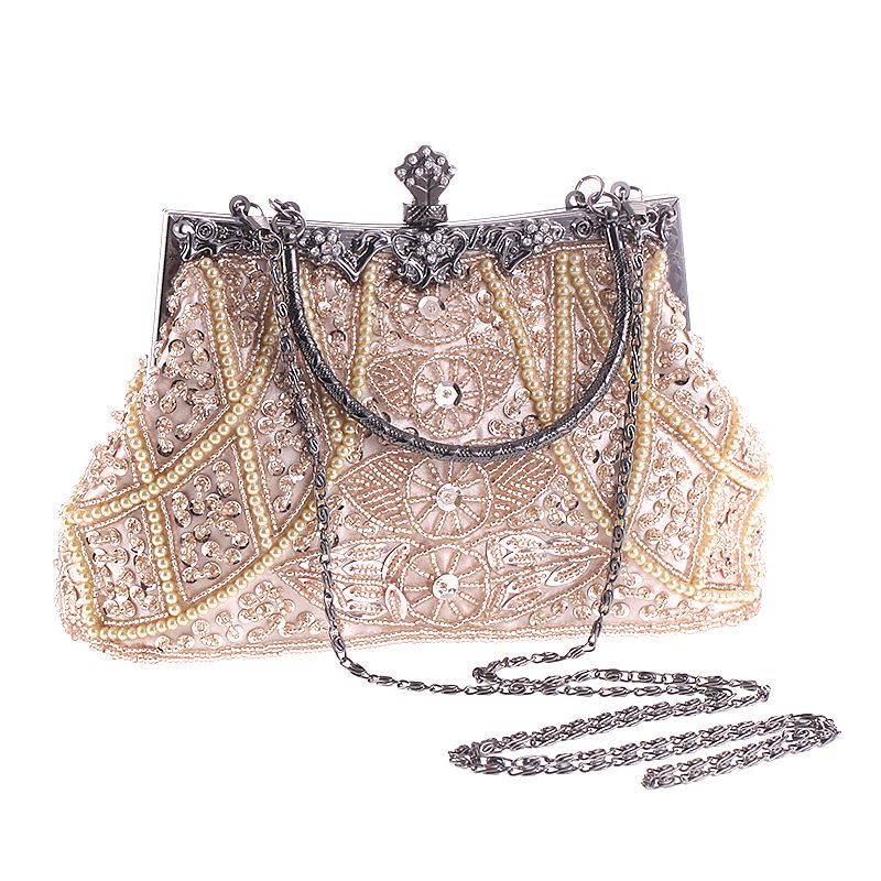 Chinese Style Evening Bag Beaded Handbag Embroidered Vintage Dress Bag Cheongsam Matching Evening Handbag Women's Bag Party