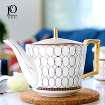 Bone China European coffee pot teapot 7 kinds of flower color gold design