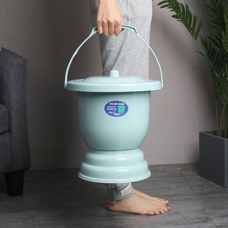 Elderly urine barrel night with thickening plus high adult elderly spittoon toilet bedpan bedpan urine barrel toilet urine pot poo