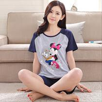Thin large size home girlfriends half sleeves summer cute ladies spring Korean fresh pajamas ins womens new