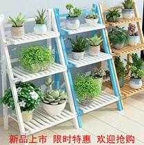 Garden ornaments wooden flower stand new small single art flower stand creative room personality simple fashion door