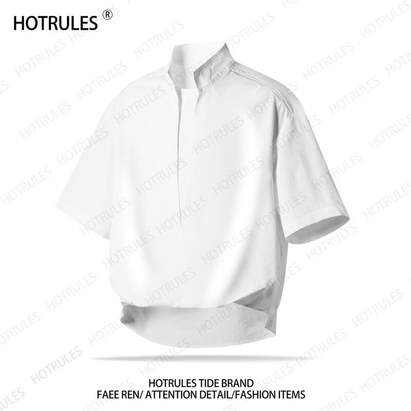 Hotrules Simple Fake Two-Piece Design Short-Sleeved Shirt for Men Summer 2026 New Loose Casual Tops