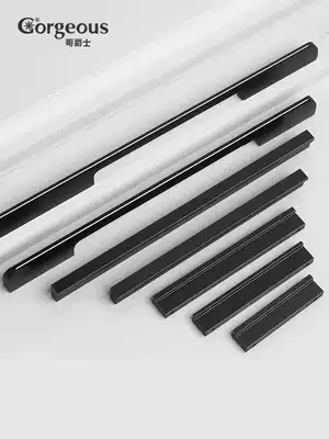 Broth cabinet handle cabinet door European simple black integral cabinet drawer handle wardrobe 1 m extended door handle