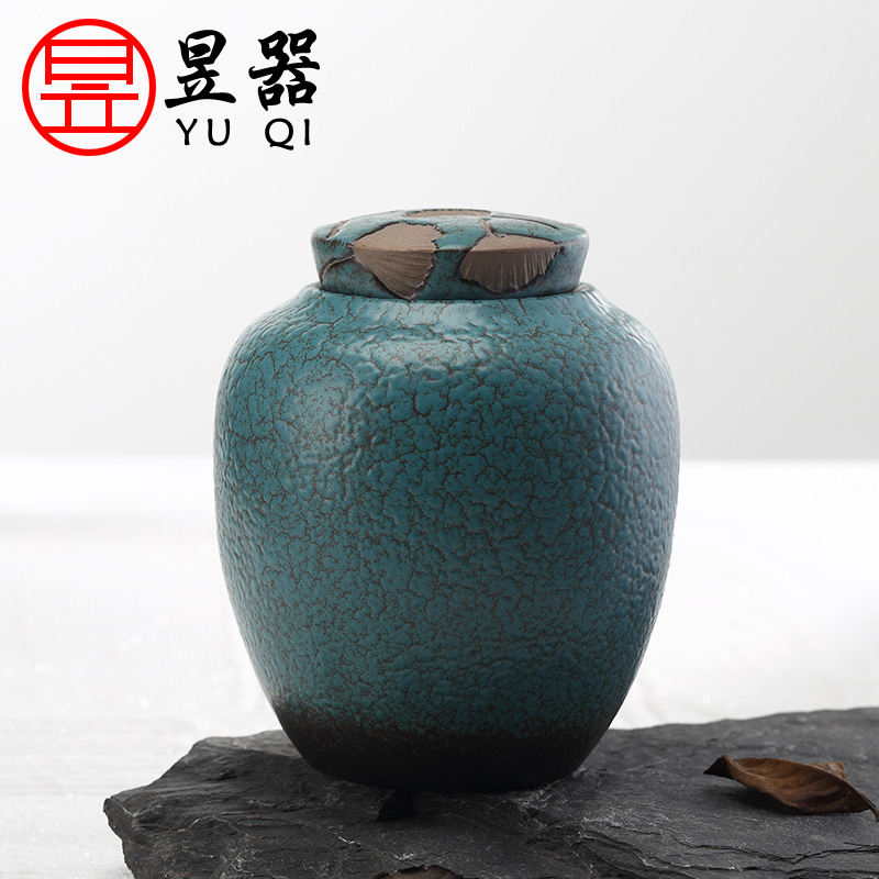 Yu ceramic coarse pottery tea pot seal large storage loose tea a kilo of black tea tea tea cylinder accessories