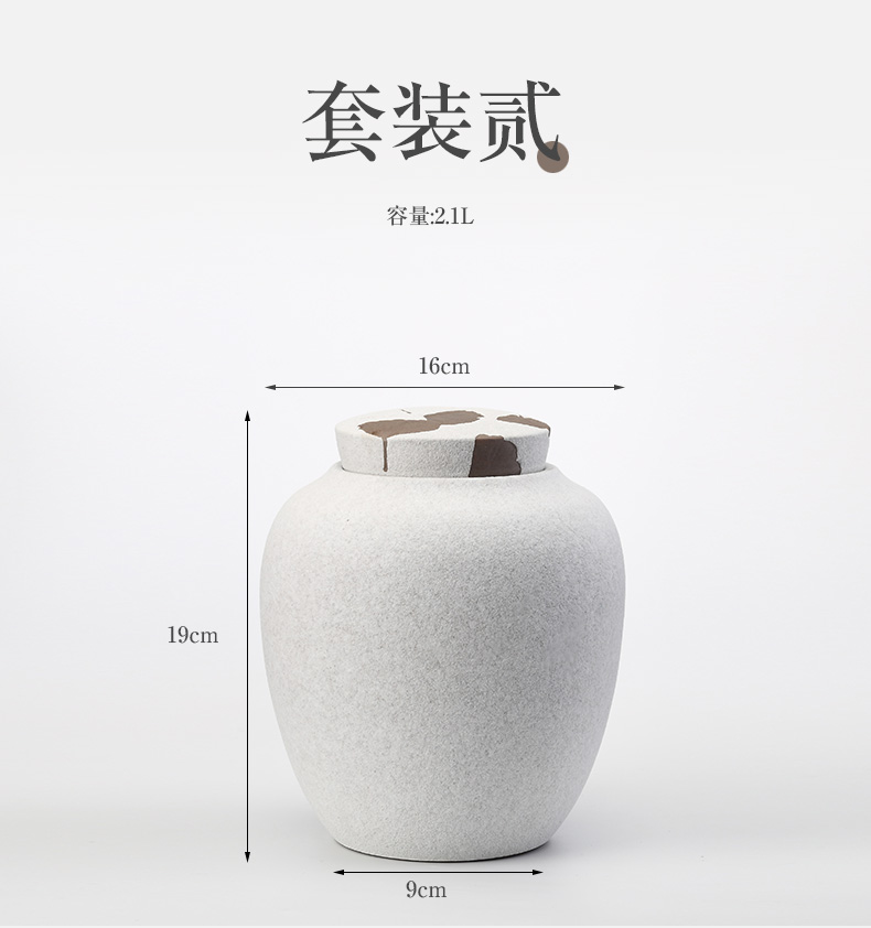 Yu ceramic coarse pottery tea pot seal large storage loose tea a kilo of black tea tea tea cylinder accessories