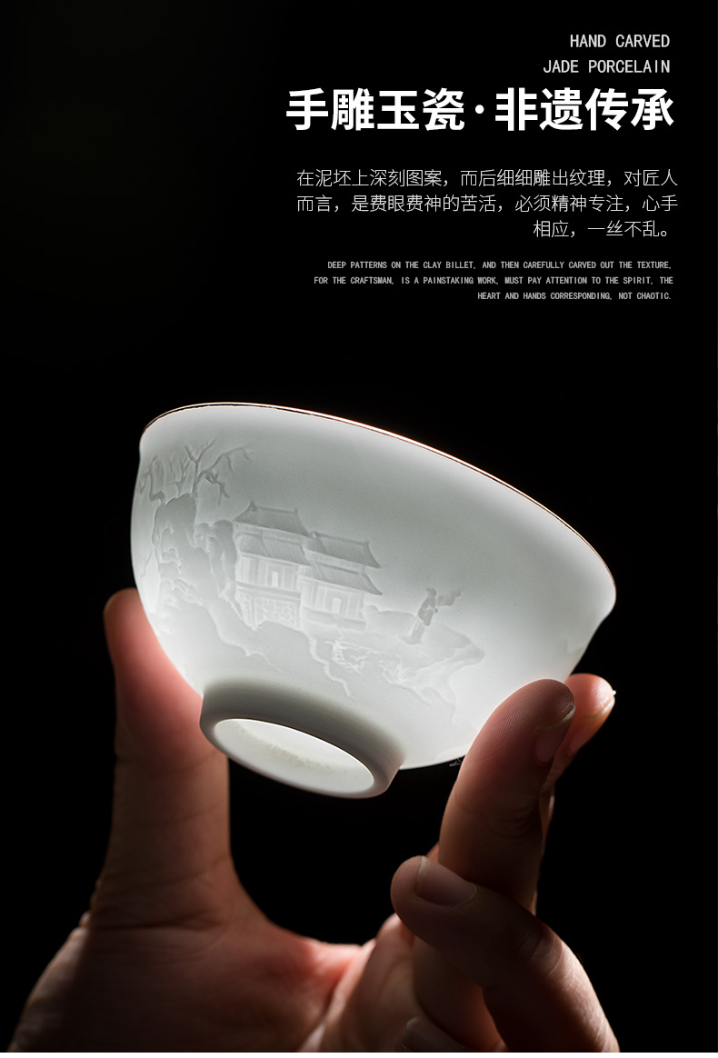 Yu mountain of jingdezhen ceramic cups of prime minister single cup sample tea cup kung fu tea tea service master cup by hand