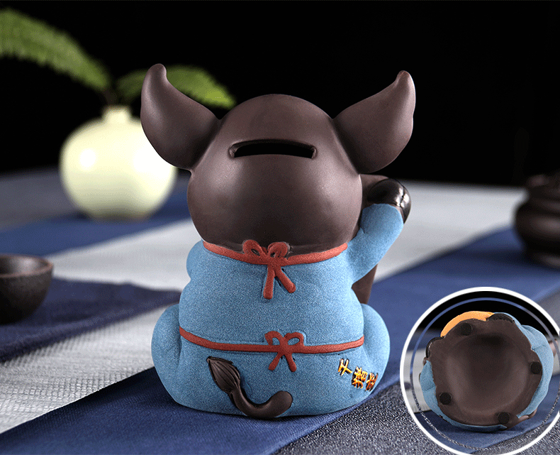 Yu is thousand pig piggy bank get money box color sand clay pet pig tea to keep creative furnishing articles play tea tea accessories