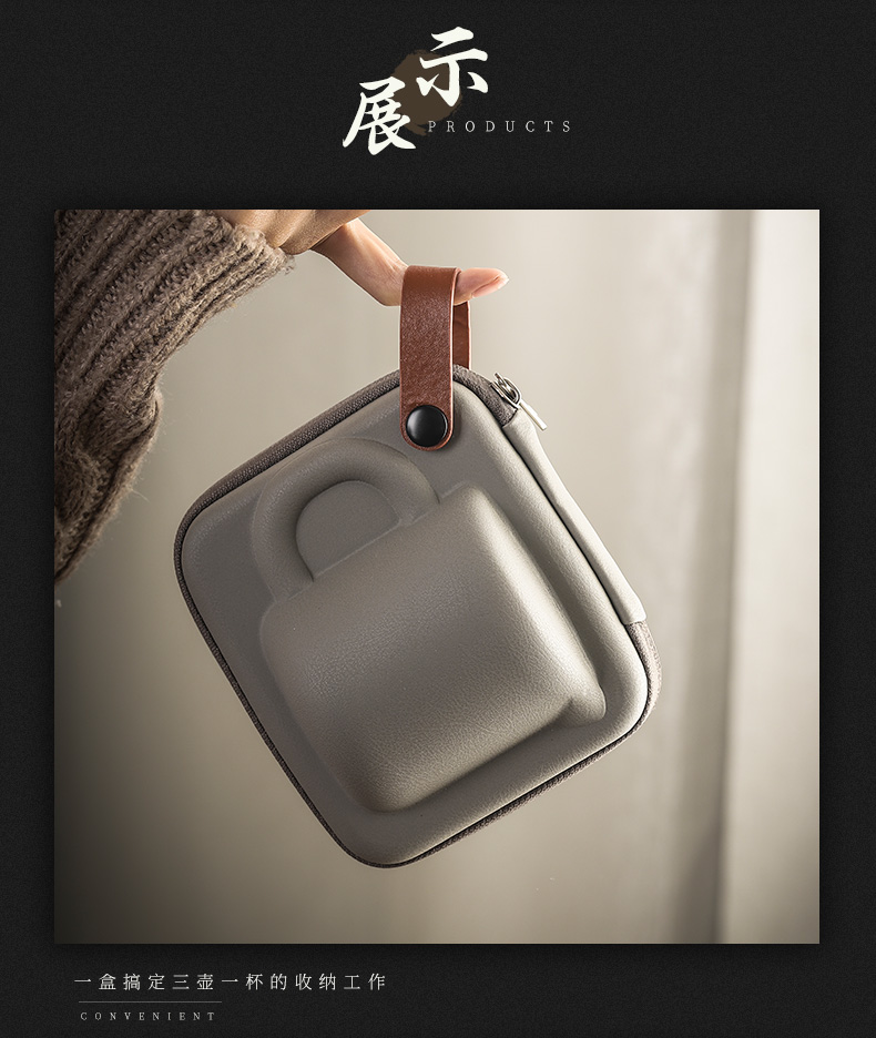 Yu machine ceramic glass crack a pot of three portable travel kung fu tea set car is suing tea