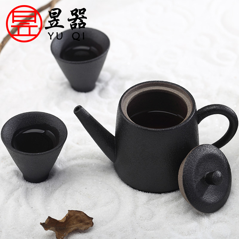 Yu is coarse TaoJian make tea tea set household kung fu tea set to restore ancient ways sand glaze of a complete set of tea cups teapot gift boxes
