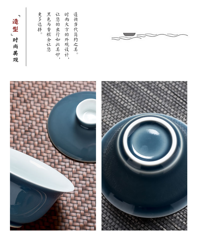 Yu ware jingdezhen travel tea set suit portable package a pot of two or three cups of tourism is suing the car crack cup