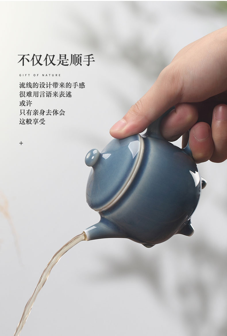 Yu ware jingdezhen ceramic teapot mini manual single pot small ji the qing household kung fu tea set portable travel