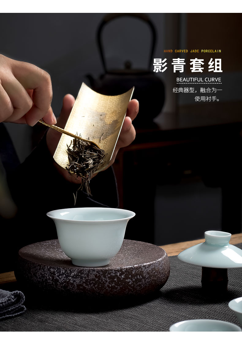 Yu ware jingdezhen travel tea set suit portable package a pot of two or three cups of tourism is suing the car crack cup