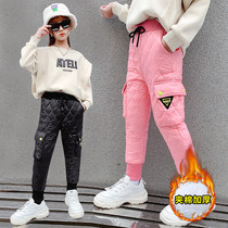 Girls plus velvet pants wear Foreign style new fashion baby winter super thick a winter childrens cotton pants