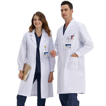 Antibacterial white coat long-sleeved female doctor laboratory short-sleeved autumn dental oral beauty salon pharmacy work clothes