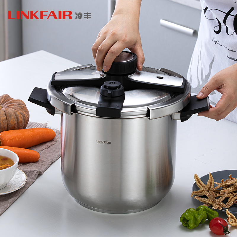Lingfeng pressure cooker household 304 stainless steel pressure cooker thickened explosion-proof large capacity gas cooker induction cooker universal