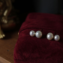 Natural pearl double beading with no time for high strength light 6-7mm Zhejiang prolific and many two small pearl earrings