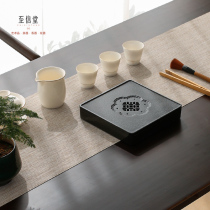 To the letter of the whole natural Wujin Stone tea plate stone dry bubble tea table hollow small tea home kung fu tea set