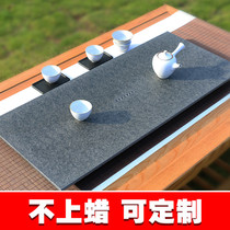 Zhixintang natural primary color whole black gold stone tea tray Stone head tea table large tea sea household Kung Fu tea set Simple
