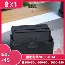 Zhixintang whole piece of natural black gold stone handmade teacup pad Teacup holder Stone pot pad Tea set Tea ceremony accessories