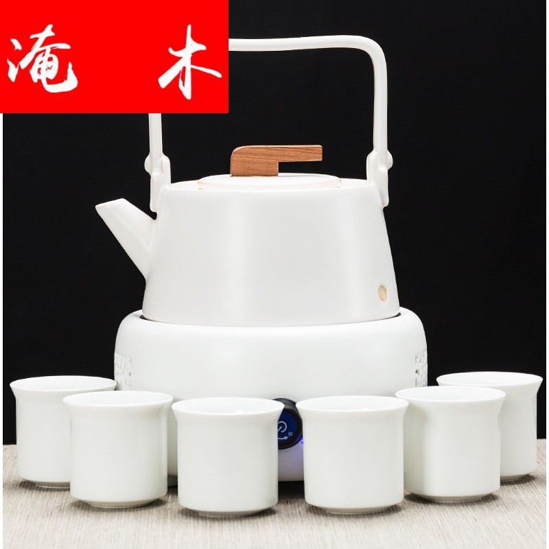 Flooded wooden tea boiling tea ware ceramic teapot high - capacity ceramic POTS automatic electric TaoLu household kettle pot of girder
