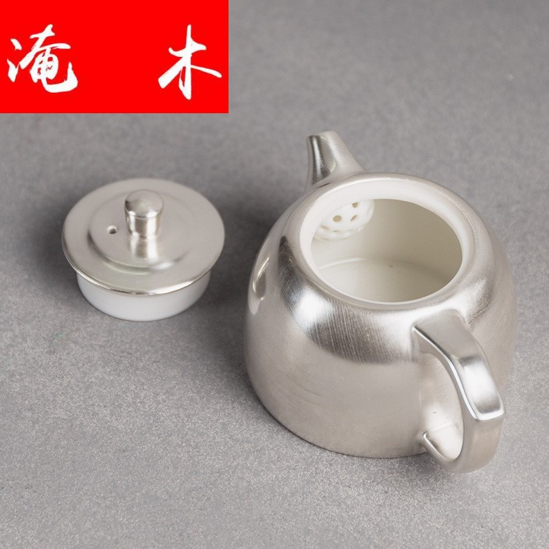 Submerged wood jingdezhen ceramics by hand little teapot jade teapot 925 sterling silver mud CiHu coppering. As silver kung fu tea tea