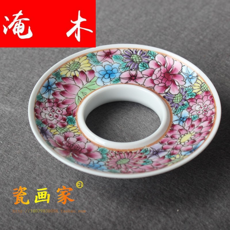 Submerged wood jingdezhen manual hand - made ceramic famille rose colored enamel tureen large spend three to use kunfu tea