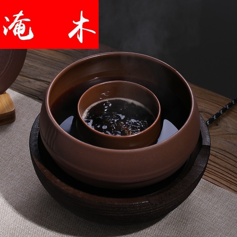 Flooded wooden Japanese teahouse large - sized purple sand boil tea machine dry bowl points tea spoon, coarse ceramic cooking bowl TaoLu fire electricity