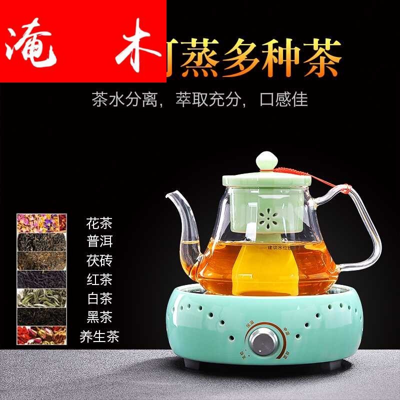 Submerged wood of a complete set of suit the electric TaoLu glass tea steamer to cook tea, the domestic tea stove ceramic inner pot steam