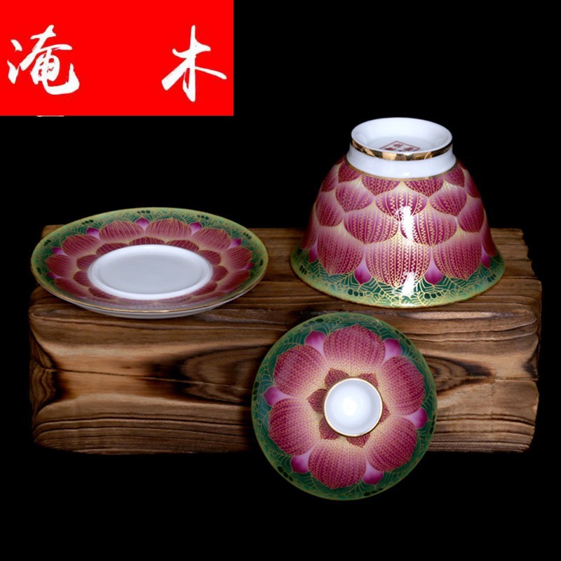 Submerged wood tea friends blue - and - white porcelain enamel tureen large three to bowl with enamel kung fu tea tea cup