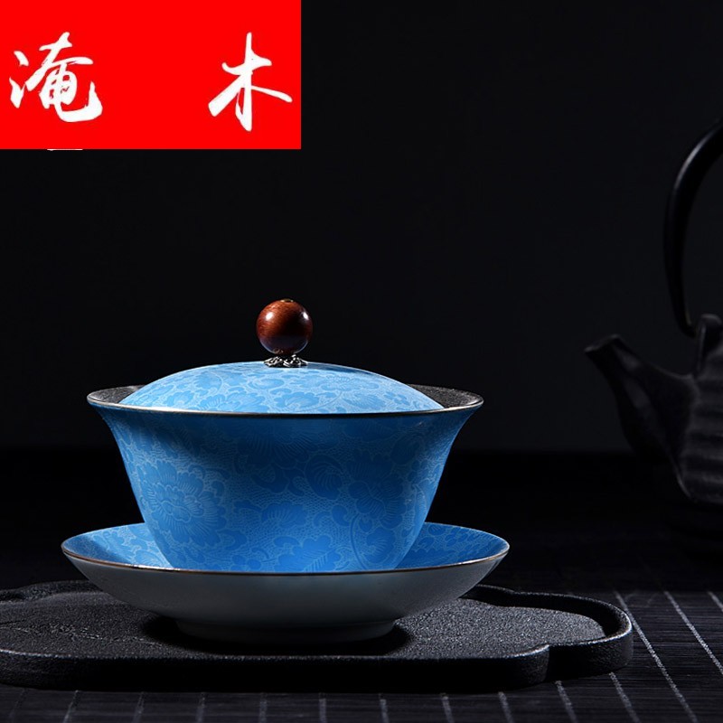 Submerged wood gode grilled ceramic flower coppering. As silver tureen large female family tea ware bowl kung fu tea set