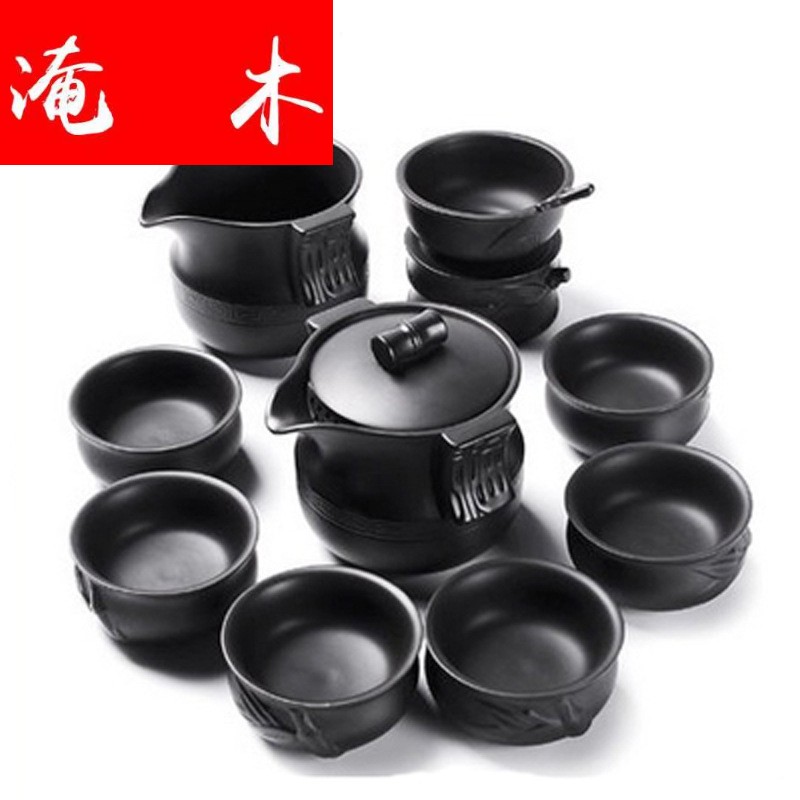 Submerged wood, ceramic purple kung fu tea set household yixing tea tea tureen of a complete set of the teapot gift boxes