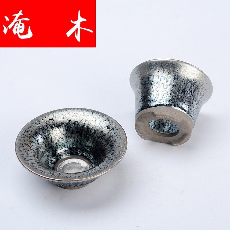 Flooded iron wood jianyang tire building light tea oil drops of kung fu suit home ceramic tea set contracted tureen teapot teacup