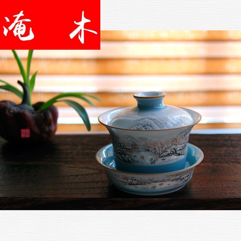 Flooded jingdezhen wood from running of pastel tureen manual snow ceramic kung fu tea set all three to always use the teapot