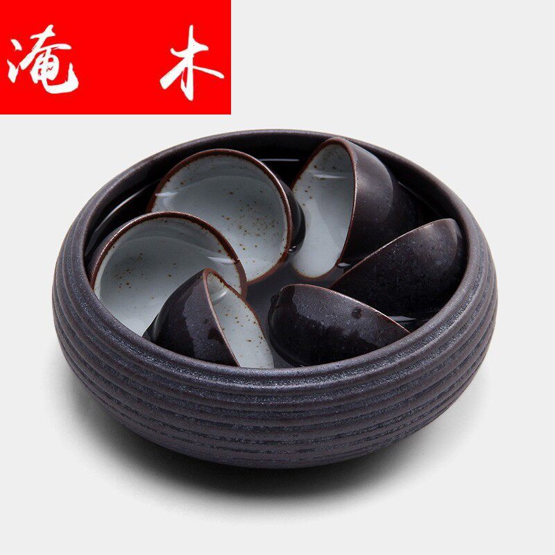 Wash wood iron glaze ceramic tea wash wash dishwash dishes tea built coarse ceramic tea slag large kiln waste