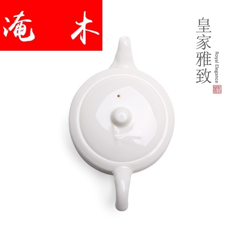 Submerged wood high white dehua white porcelain manual single pot of ceramic teapot kung fu tea set personal CiHu suet white jade bamboo