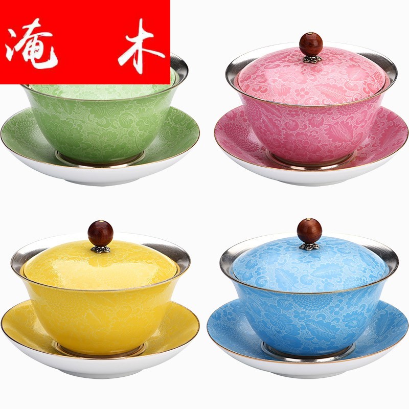 Submerged wood gode grilled ceramic flower coppering. As silver tureen large female family tea ware bowl kung fu tea set