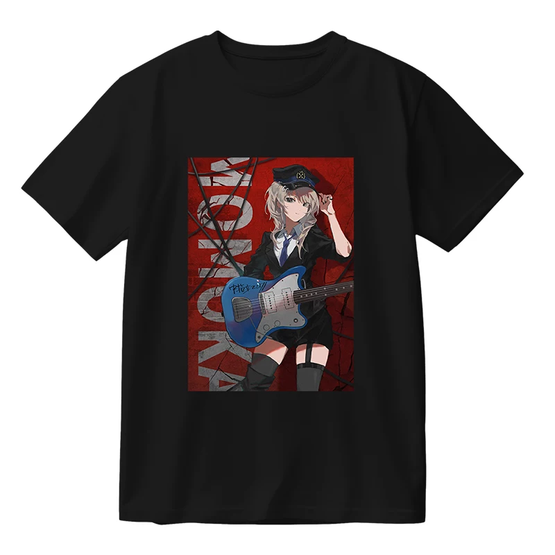 Футболка Sleeve из хлопка с призывной надписью 'The Scream of Girls Band Crying Girls Band Inina Isori Not Going to School'