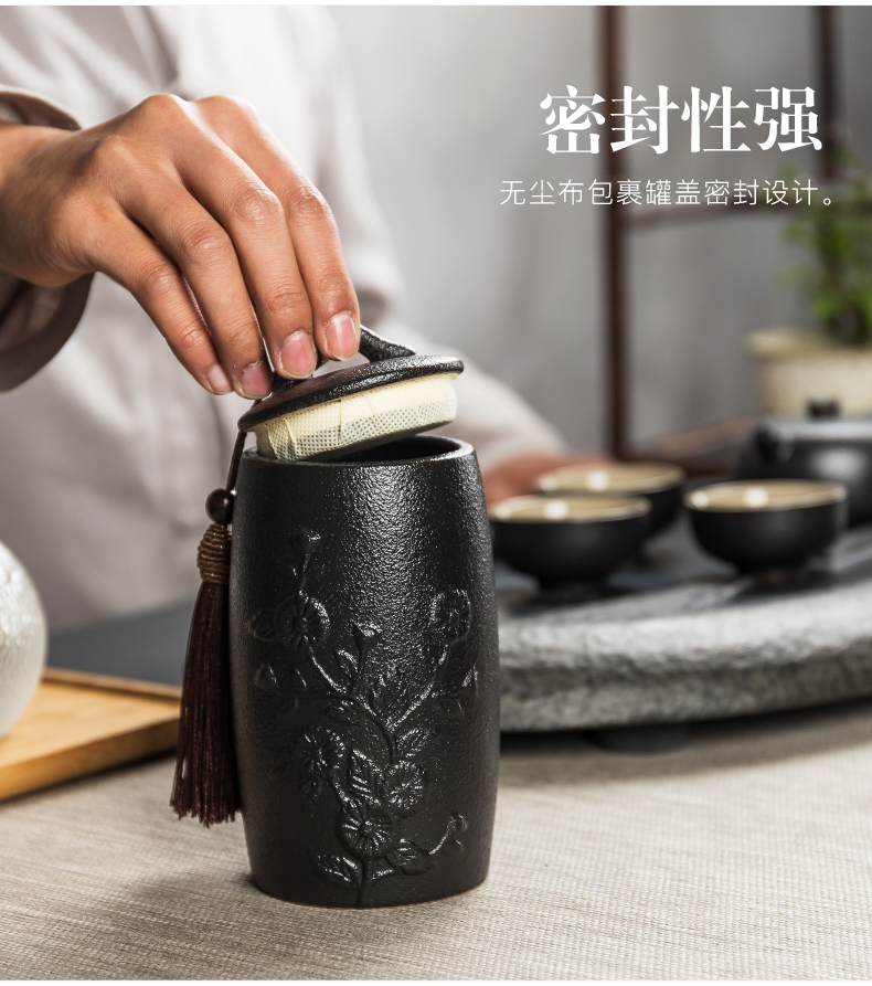 NiuRen ceramic tea pot small seal pot black tea tea pot coarse TaoCun tank general tea caddy fixings