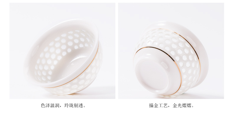 NiuRen exquisite hollow out half automatic ceramic kung fu tea set lazy household tureen tea to implement the hot