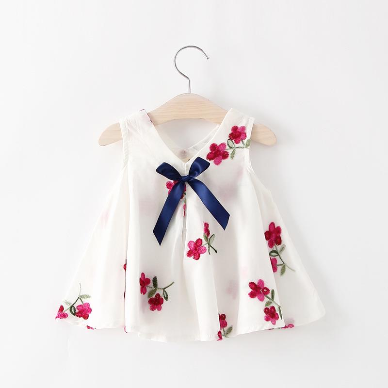 Q272 Summer New Pint Woman Baby Big Skirt Hem Excellent Embroidered Foreign Dress Children Princess Dresses