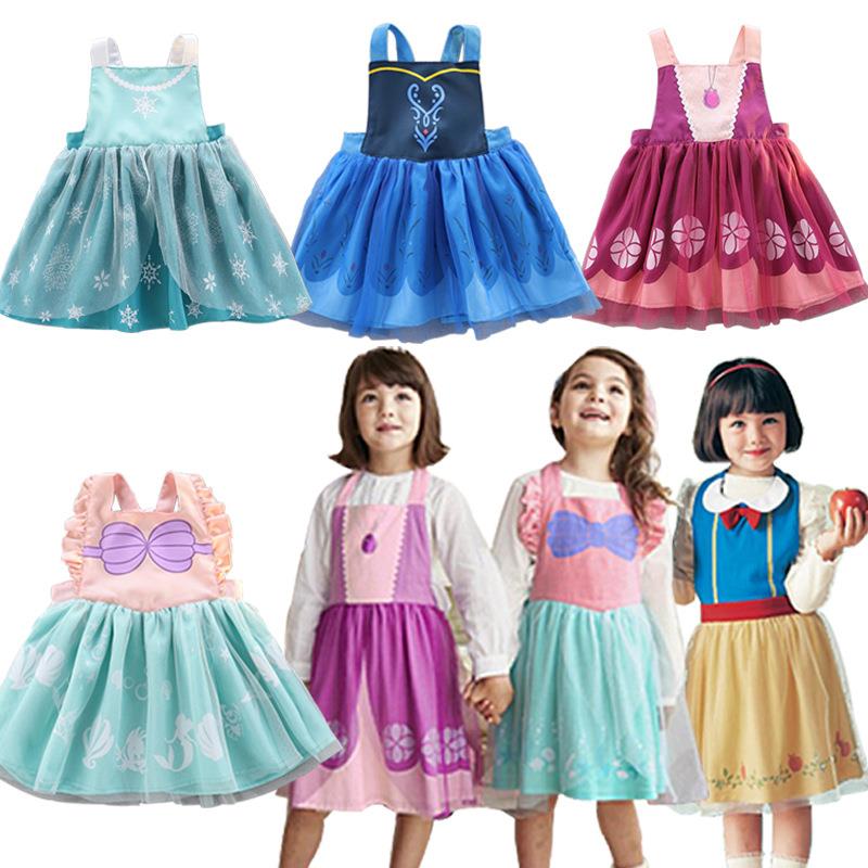 New apron apron Skirt Newborn White Snow Princess Ice Painting Dining Waterproof Princess Dress