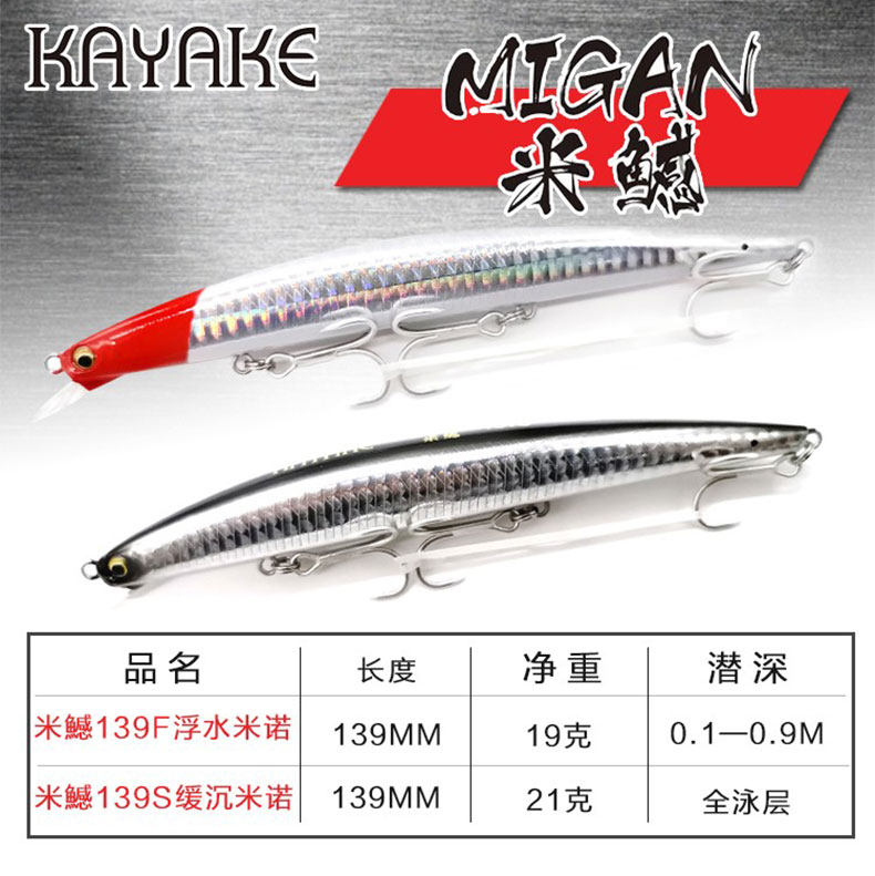 21 kayak Kayake mie 139F rice meal 109S far throw in slow down floating water Minococking fish Luia