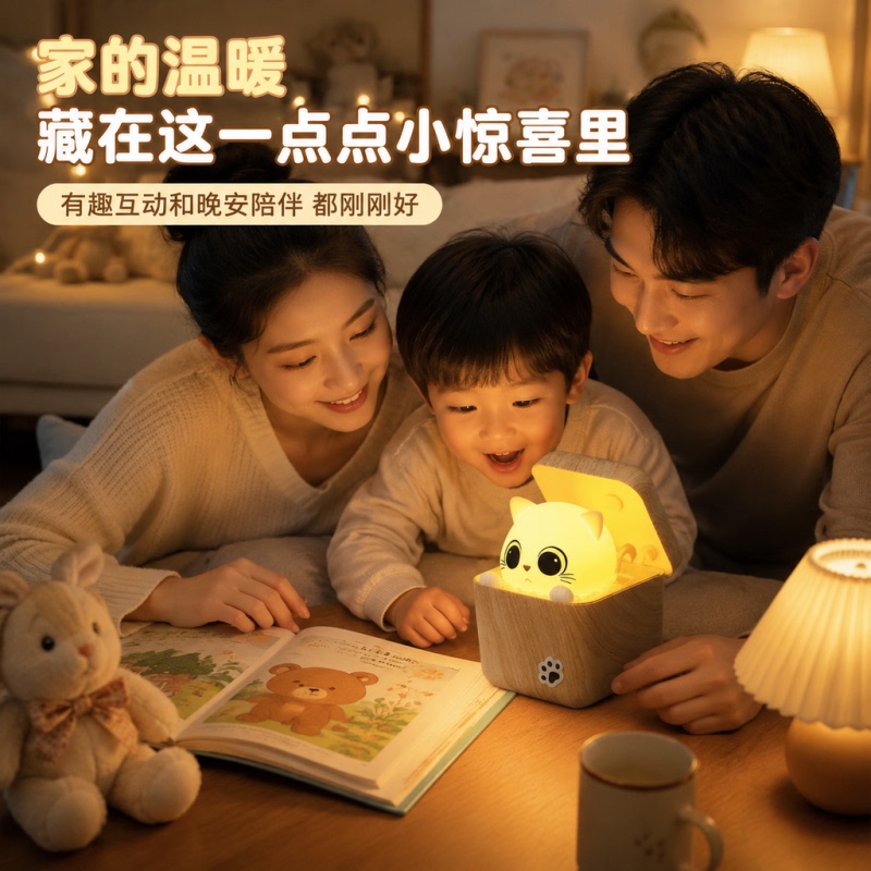 Chunyan, the Shy Cat, Is a Cute Hide-And-Seek Night Light with Smart Voice Control, a Children's Day Gift for Your Girlfriend Chunyan, the Shy Cat, Is a Cute Hide-And-Seek Night Light with Smart Voice Control, a Children's Day Gift for Your Girlfriend