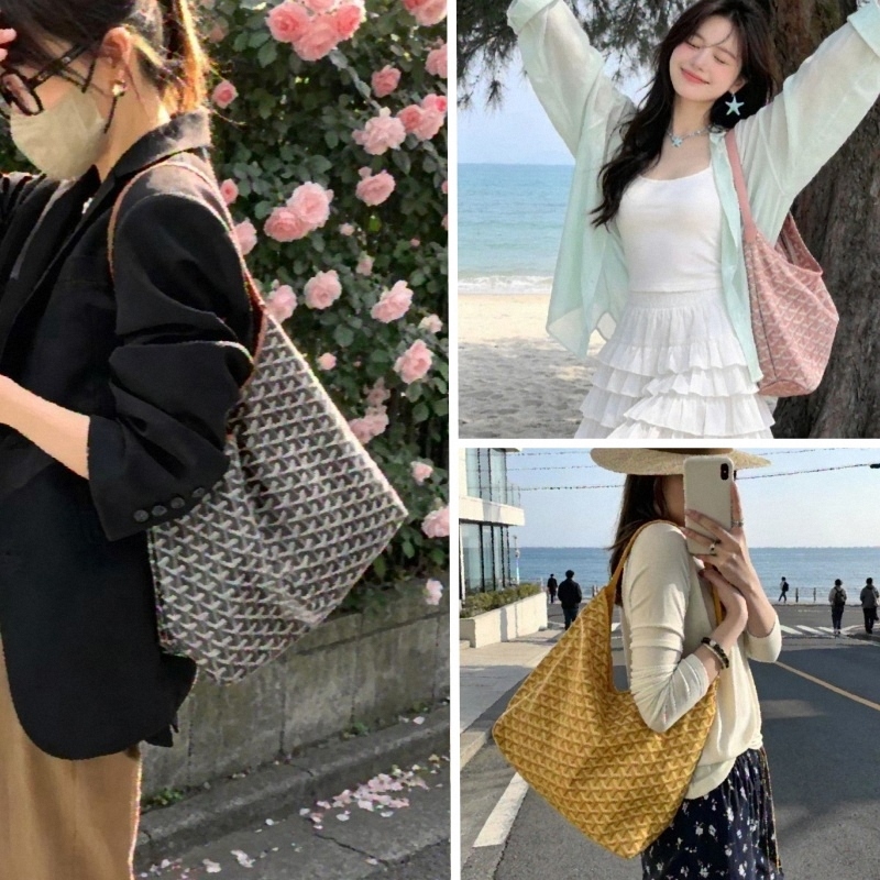 Dog Tooth Hobo Single Shoulder Underarm Bag Tote Bag Mini Celebrity Shopping Bag Large Capacity First Layer Cowhide Leather Mother-Daughter Bag