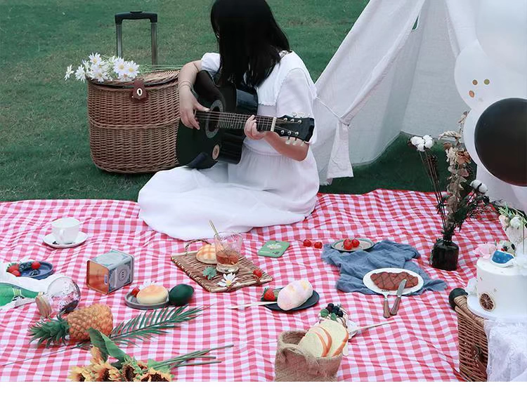 Ins picnic thảm ngoài trời di động không thấm nước siêu lớn công viên cắm trại đi chơi bãi cỏ dày chống ẩm mat vật tư dã ngoại - Thảm chống ẩm / Mat / Gối