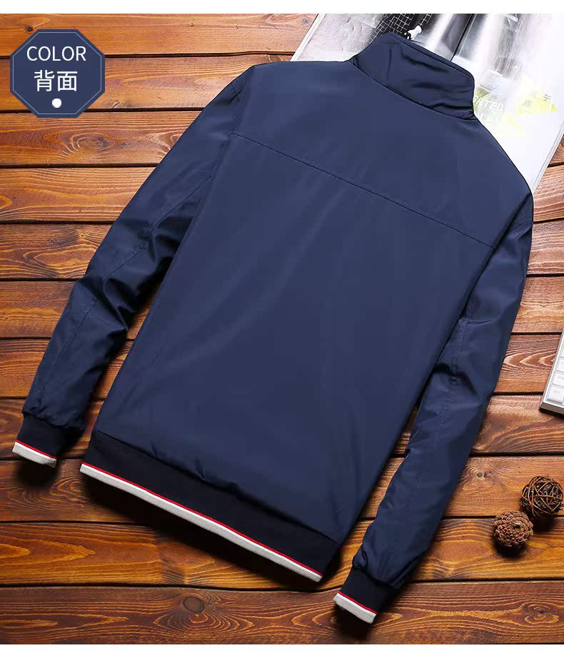 Áo khoác nam 2019 mới mùa xuân và áo khoác nam thanh niên cộng với áo béo cỡ lớn nam tự cổ áo nam - Cực lớn quần lửng nam